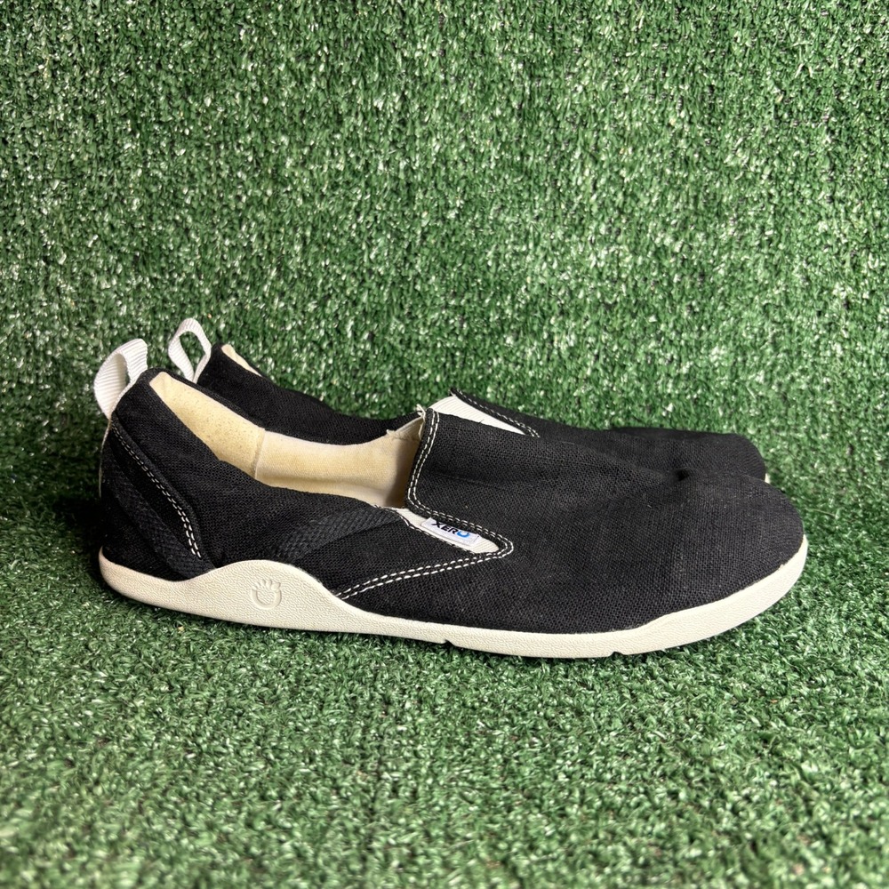 Xero Shoes Aptos Barefoot Canvas Lightweight Slip On Sneakers Black Womens Sz 9